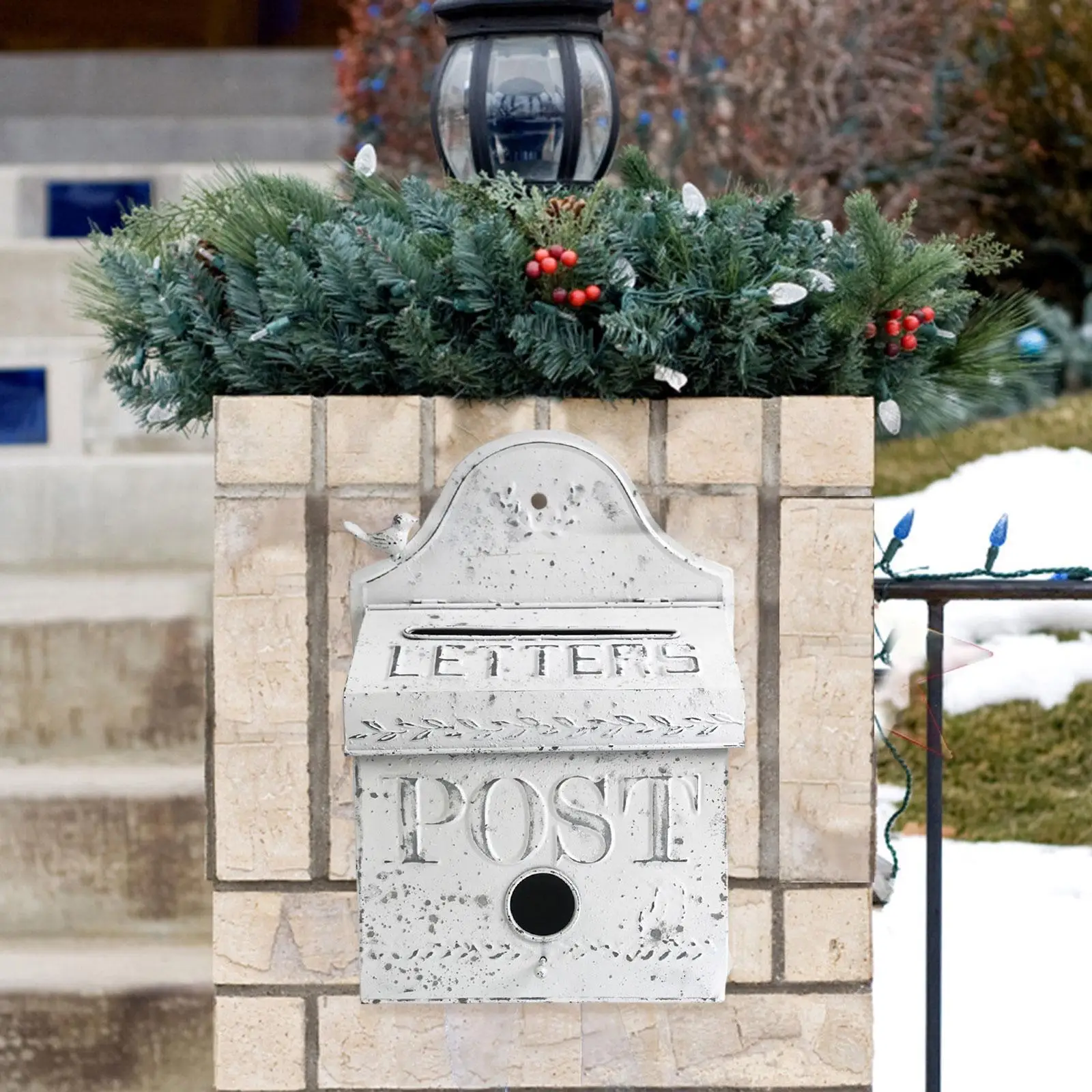 

Wall Mounted Mailbox Postbox Home Decoration 11.42x6.1x16.14" Post Box for Outside House External Cottage Farmhouse Garden