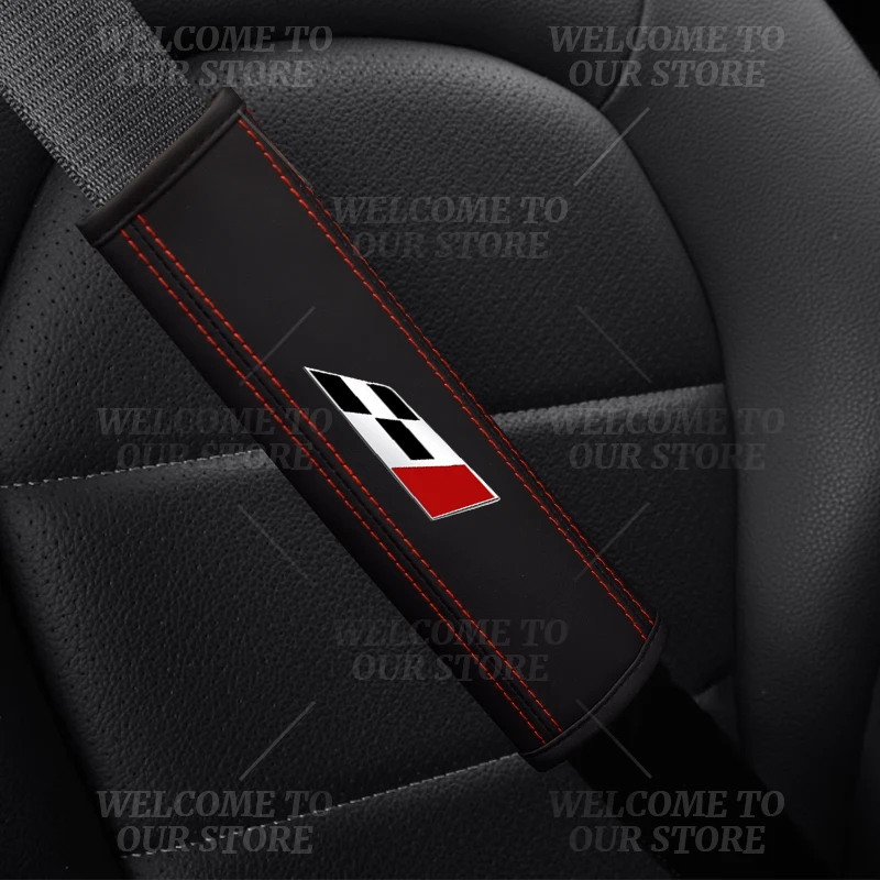 2pcs Car Interior VZ Race Flag Emblem Seat Belt Cover Safety Belt Shoulder Protector Mats For Arona Ibiza Leon Ateca Tarrac