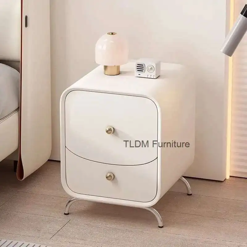

Modern Nordic Nightstand European Luxury Aesthetic Drawers Bedside Table Trendy Storage Comodini Camera Letto Bedroom Furniture