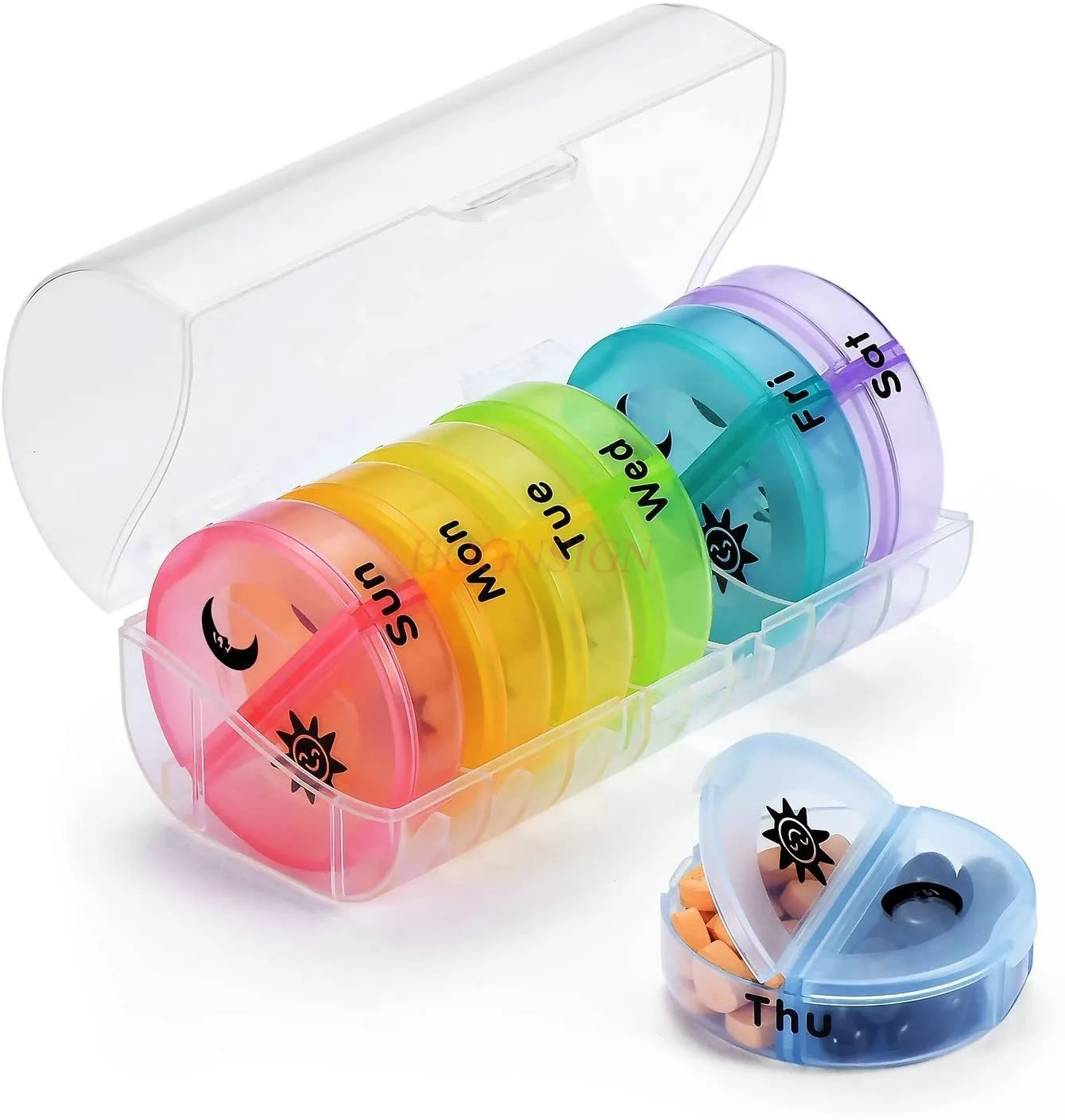 1set Portable medicine box for one week business trip, pill box reminder for medication and drug packaging box