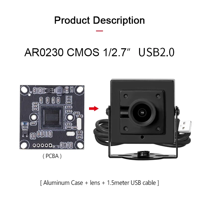 In stock Zhongwei Aoke 3200 AR0230 1080P 1.8mm 160 Wide-Angle Lens USB Plug&Play CMOS 30fps 0.005Lux 2MP Vandal-Proof Mini HD