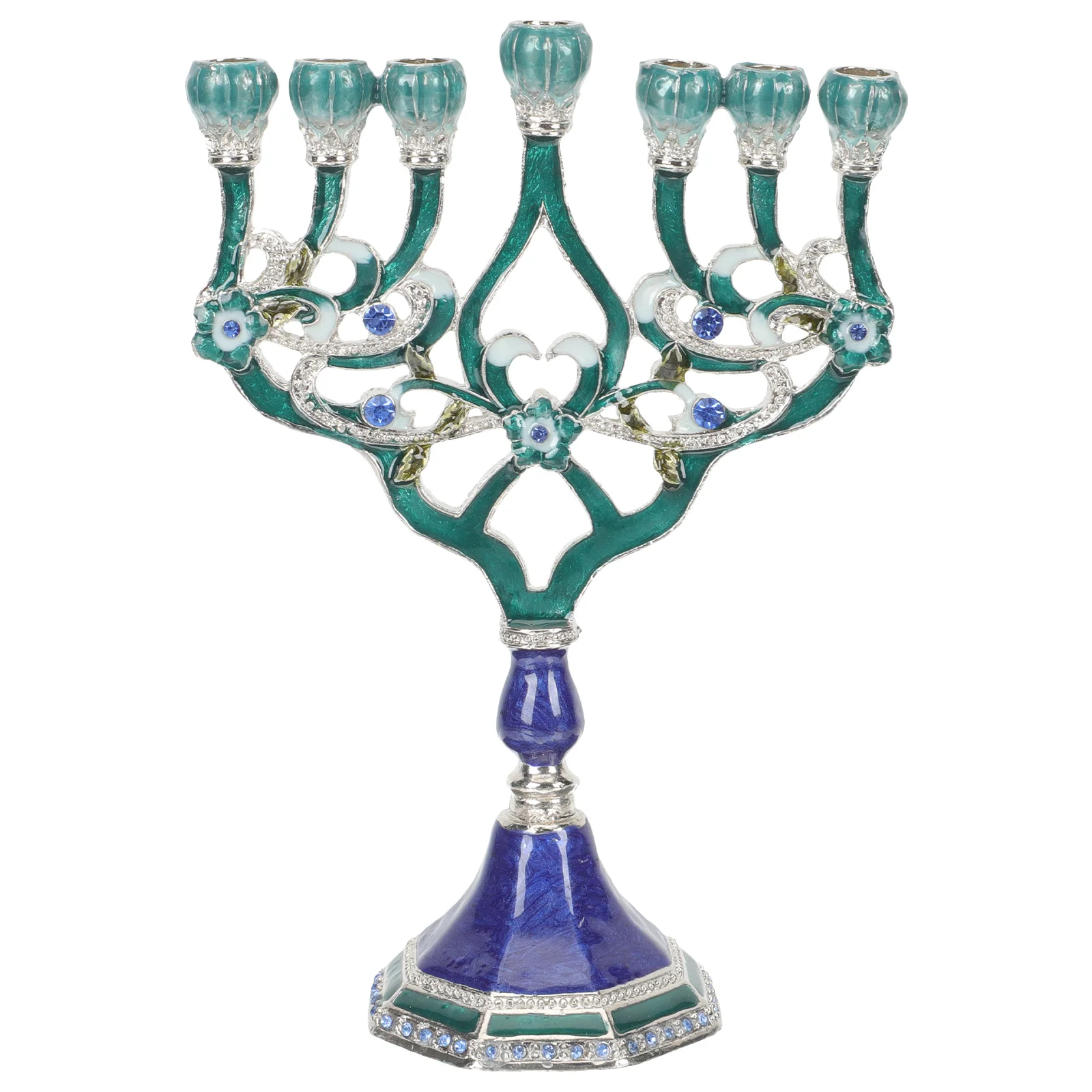 

7 Branch Candlestick Holder Elegant Metal Retro Design for Table Decor Home Holiday Decoration Judaica Stand