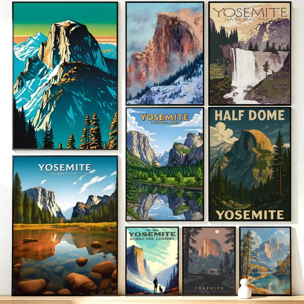 Modern Aesthetic Wall Art Poster art Yosemite National Park Poster for Office Home Decor Interior Large Wall Picture Print