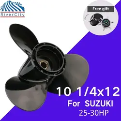 10 1/4*12 Outboard Propeller For SUZUKI 20hp 25hp 30hp Boat Aluminum Alloy Screw 3 Blade 10 Spline Marine Engine Part