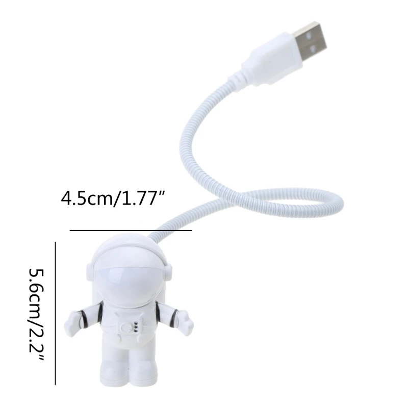 Nieuwigheid Laptoplicht Mini LED Space Man Bend Gratis USB-lamp Computeraccessoires Dropship