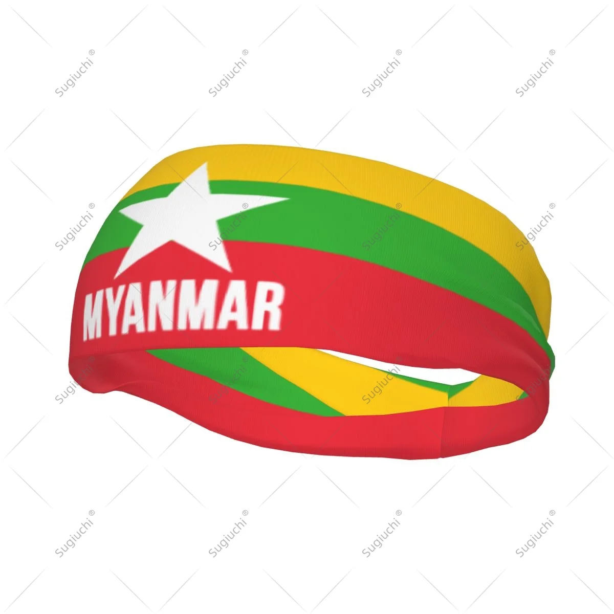

Эластичные широкие повязки на голову с флагом Мьянмы для мужчин и женщин, для йоги, фитнеса, тенниса, бега, занятий в спортзале