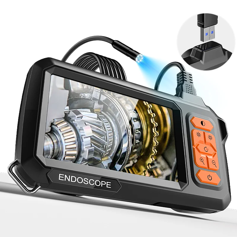 4.3'' Screen Borescope Single Dual Lens 1080P HD Split Design IP67 Industrial Endoscope Inspection Camera for Piping Car Sewer