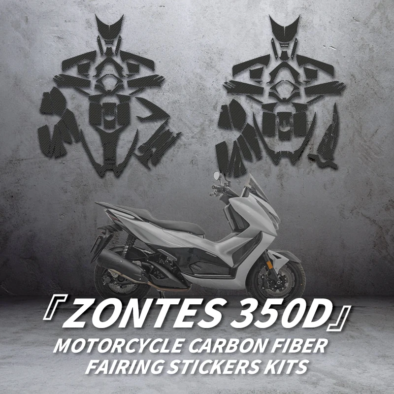 For ZONTES 350D Motorcycle Carbon Fiber Stickers Fairing Bike Kits Accessories Decoration Protection Decals Refir Bike Plastic