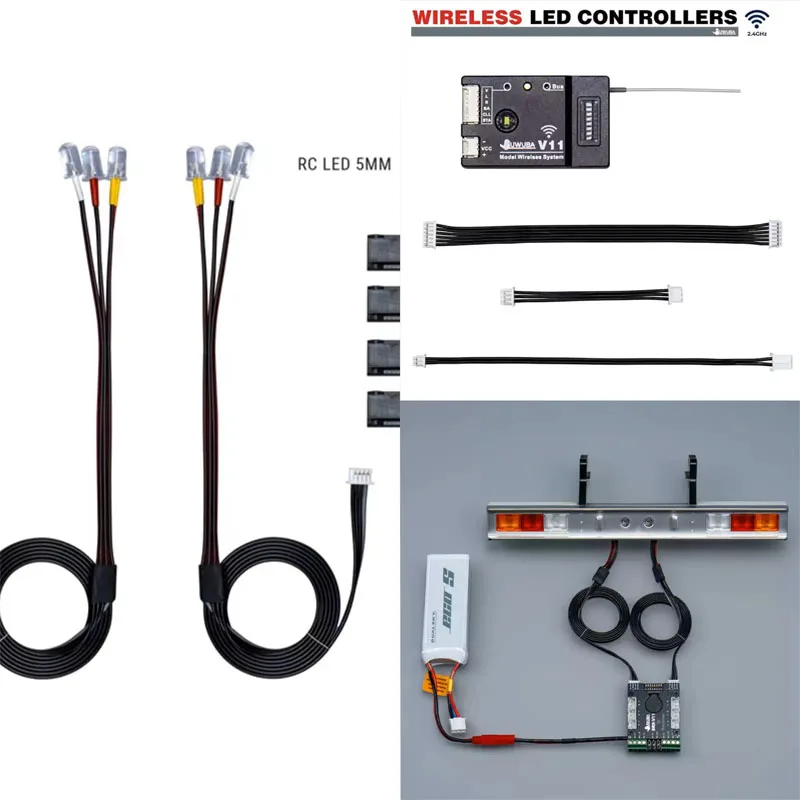 

TAMIYA1/14 Big Mac V11 Wireless Light Control System Universal Wireless Light Assembly Tail Lights
