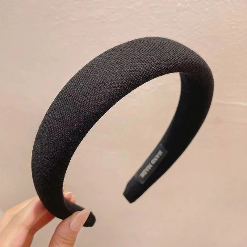 Verdicktes, festes, breites Haarband für Damen, Vintage, weiches, elastisches Stirnband, Mädchen-Lünette, Haarband, Kopfbedeckung, modisches Haar-Accessoire – Detail 5