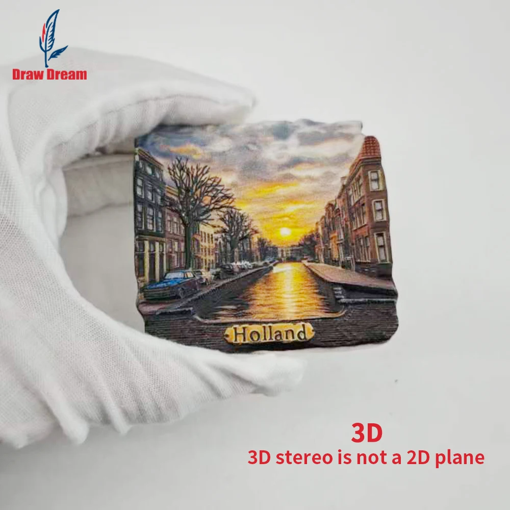 1Pc Creative 3D Relief Refrigerator Magnet from the Amsterdam Canal in the Netherlands, a World Travel Souvenir Collection Item, Suitable for Home and Office Decoration, Personalized Exclusive Travel Souvenir Magnetic Refrigerator Magnet, Home Decoration, Kitchen, Room, Office, Cabinet Crafts, Gifts, Holiday Souvenirs, Exquisite Small Gifts
