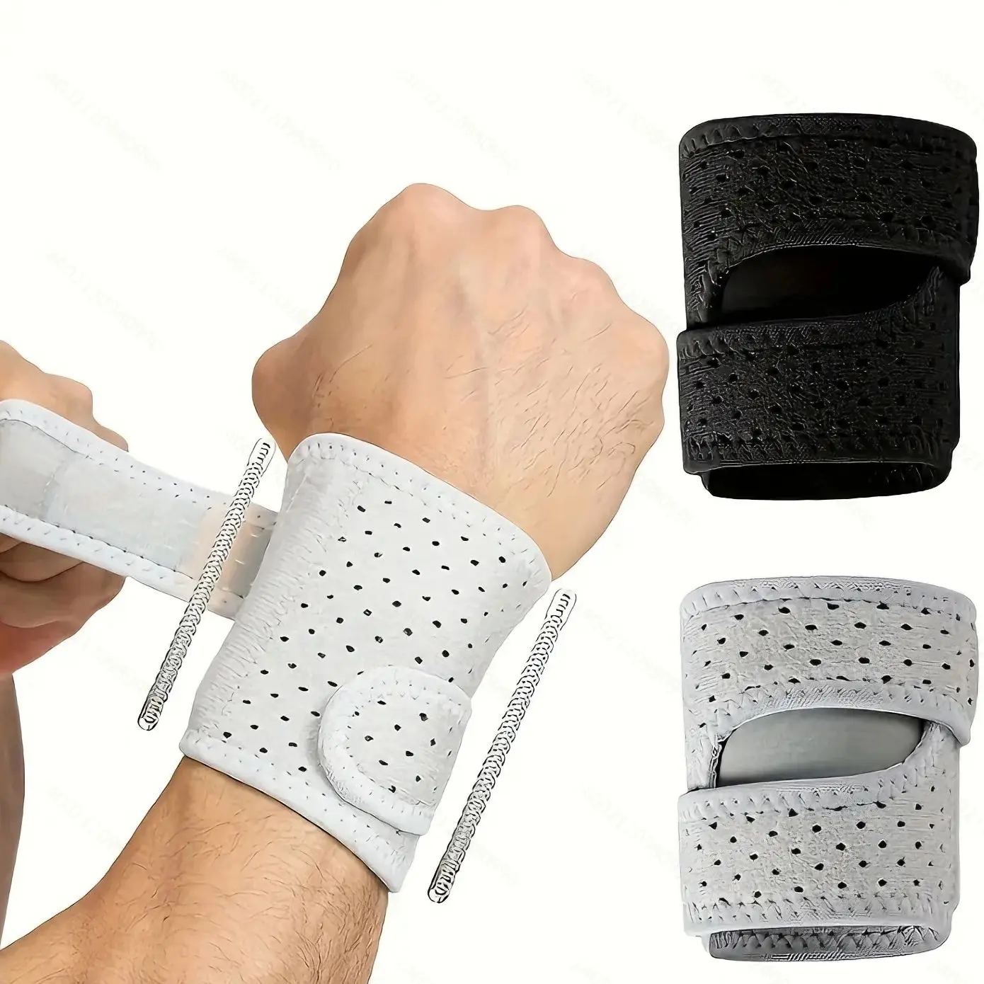 Protetor de Punho com Compressão Respirável Antientorse para Adultos, Equipamento Esportivo para Badminton e Tênis (1 Unidade)
