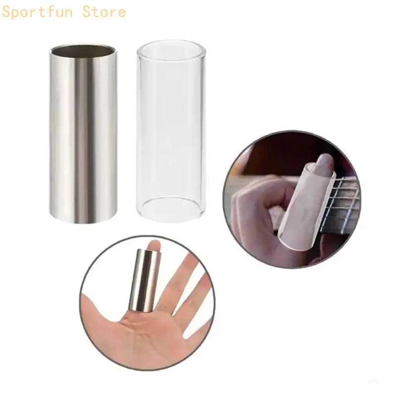 Guitar Slide Set with Stainless Steel and Acrylic Tube Options, Set of 2 X7JD