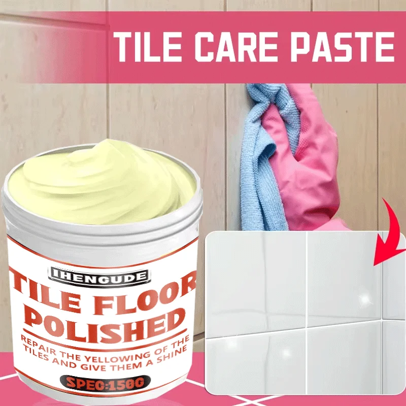 Tile Polishing Paste, Care & Renovation Cream for Removing Yellowing & Stains, Restores Gloss to Tiles, Sinks and Faucet
