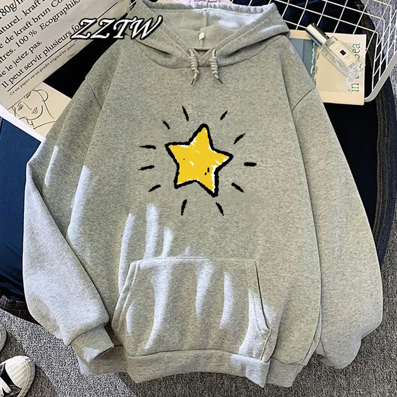 Vrouwen Hoody Vijf Sterren Casual Afdrukken Losse Oversized Hoodies Sweatshirt Herfst Fleece Capuchon Hip Hop O-hals Kleding Vrouwelijke