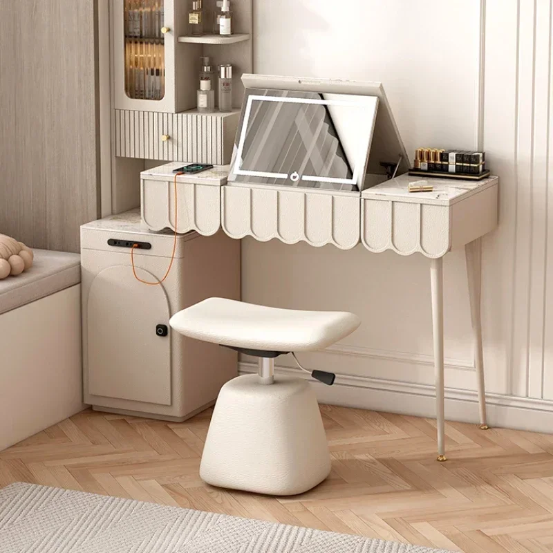 High-Rebound Sponge Makeup Stool Adjustable Wear-Resistant Breathable Chair Bedroom Soft Coffee Table Seat Living Room