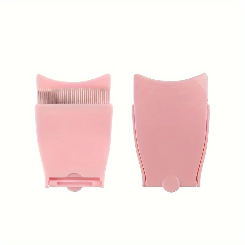 1 Pc Foldable Brow Comb with Lash Separator, Portable Eyelash Comb with Cap for Professional Eye Makeup Tools
