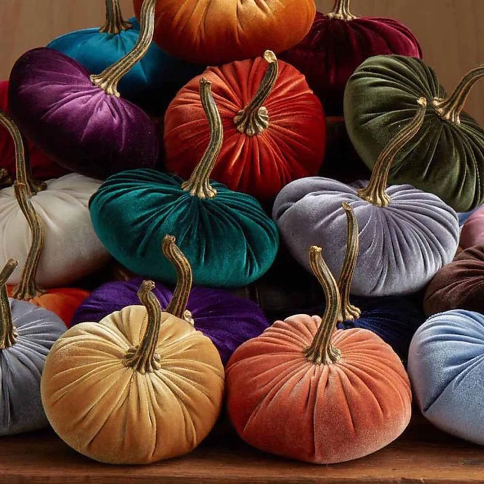 11cm Pumpkin Throw Pillow Soft Winter Throw Pillow Velvet  Ornaments Handmade Velvet  Ornaments Decoration Autumn Decoration