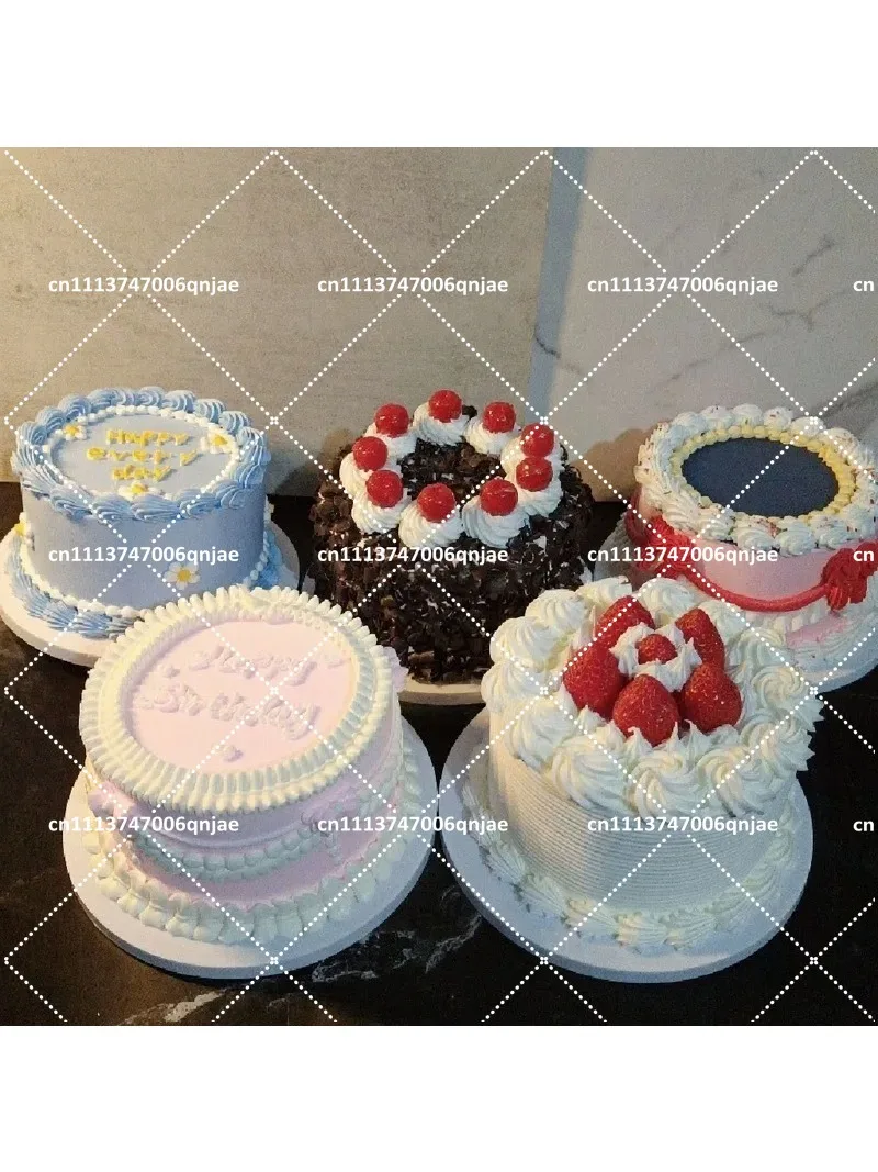 Plastic Birthday Cake Model Cartoon European Style Window Display Shooting Prop