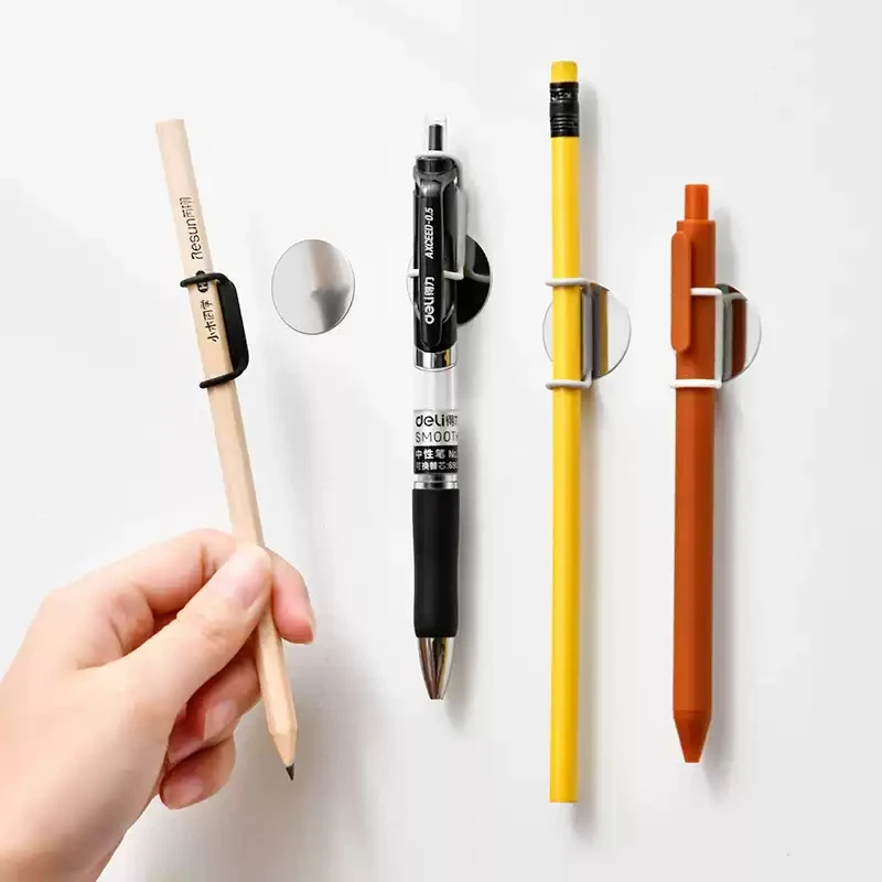 6pcs Magnetic Pen Pencil Holder Silicone Adjustable Pen Hook for Desk Refrigerator Whiteboards Office Desktop Marker Organizer
