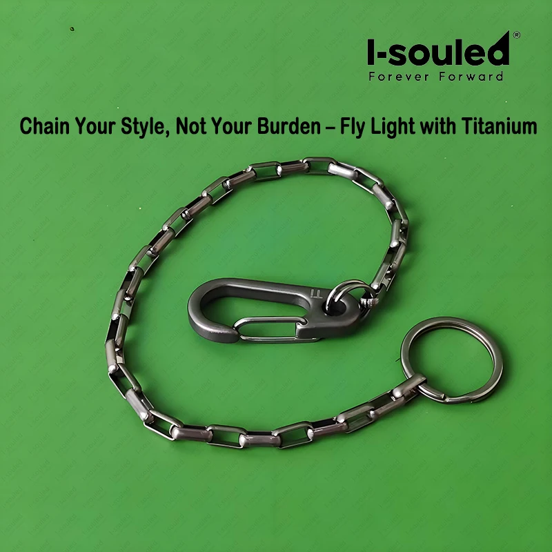 

Ремешок для сумки из чистого титана 4,2 мм с быстроразъемными крючками, модная съемная цепочка для кошелька для мужчин и женщин, зажим для ключей EDC Outdoor