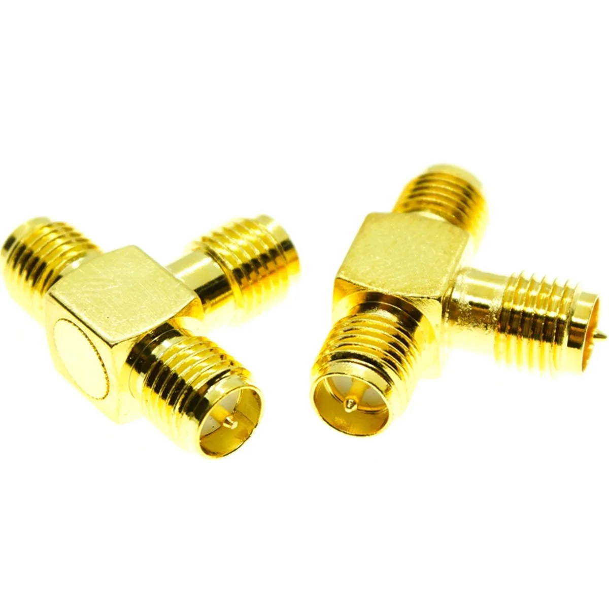 RP-SMA female plug to Two RP-SMA Female jack Triple T Connector Mount Connector RF Coaxial Adapter