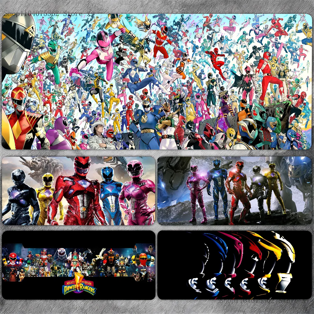 Cartoon P-Power R-Rangers Mousepad Large Keyboard Desk Mat Gaming Mouse Pad LockEdge Non-slip Mat