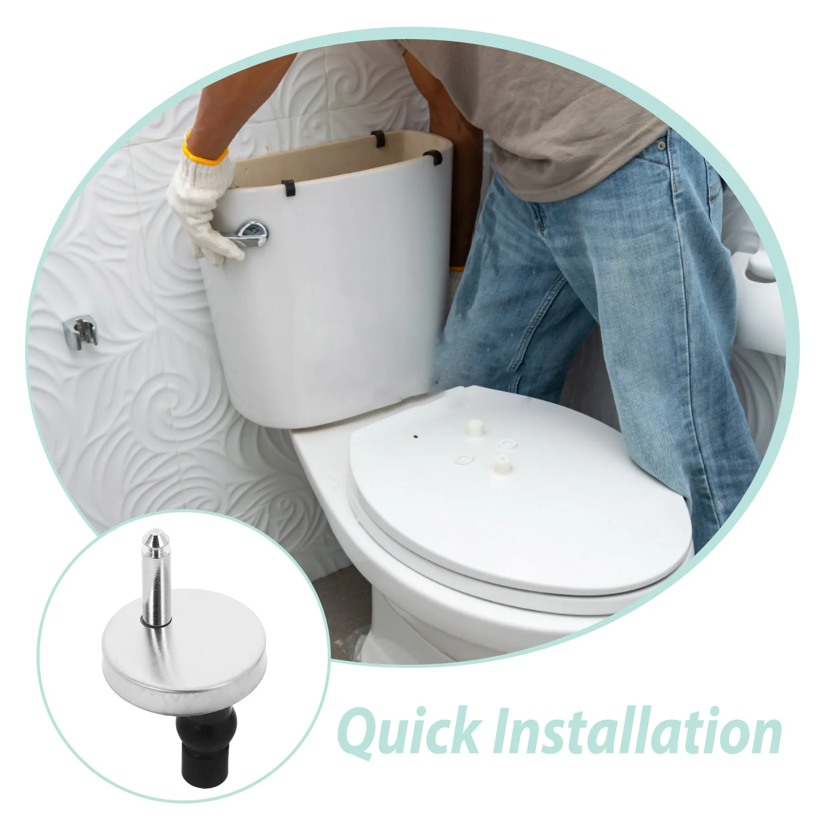 2 قطعة مسامير مقعد المرحاض تثبيت علوي متينة وعملية عالمية مناسبة لمعظم المراحيض القياسية سهلة التركيب وتدوم طويلاً