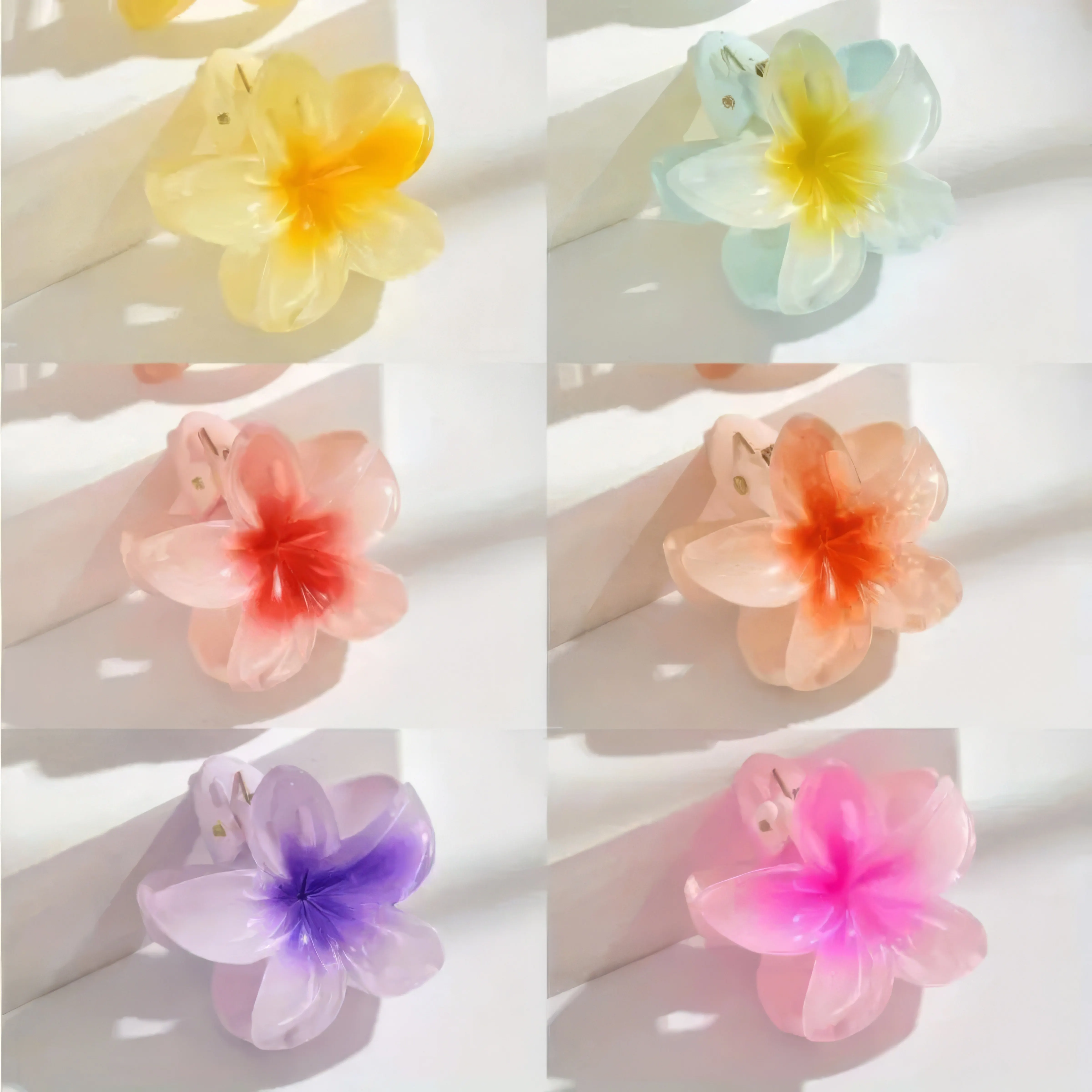 

Комплект из 6 женских пышных когтей для волос — модные очень большие многоцветные заколки для укладки густых волос