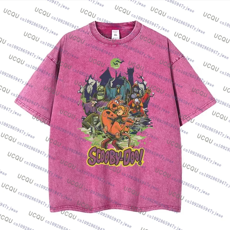 خمر 90s هالوين فيلم غسل القطن التي شيرت سكوبي هالوين تي شيرت هالوين فيلم شخصية المحملة الخريف الملابس النسائية #5