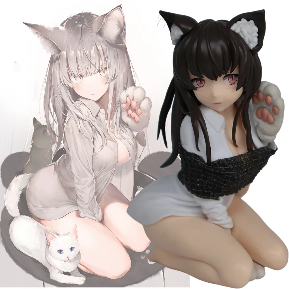 

13CM Nekomusume Mia 1/7 DCTer Sexy Girl Anime Action Figures PVC Hentai Collection Doll Model Toys Gift Figurine