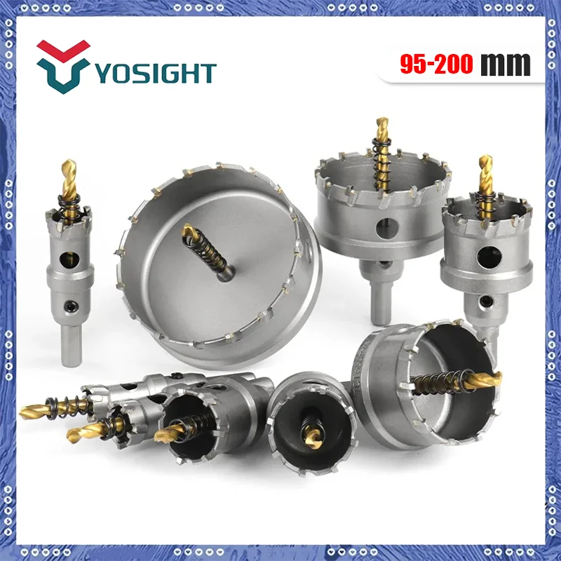 

1pcs 5A Carbide Tip TCT Drill Bit Hole Saw 95-200mm Drill Bit Set Hole Saw Cutter For Stainless Steel Metal Alloy Drilling