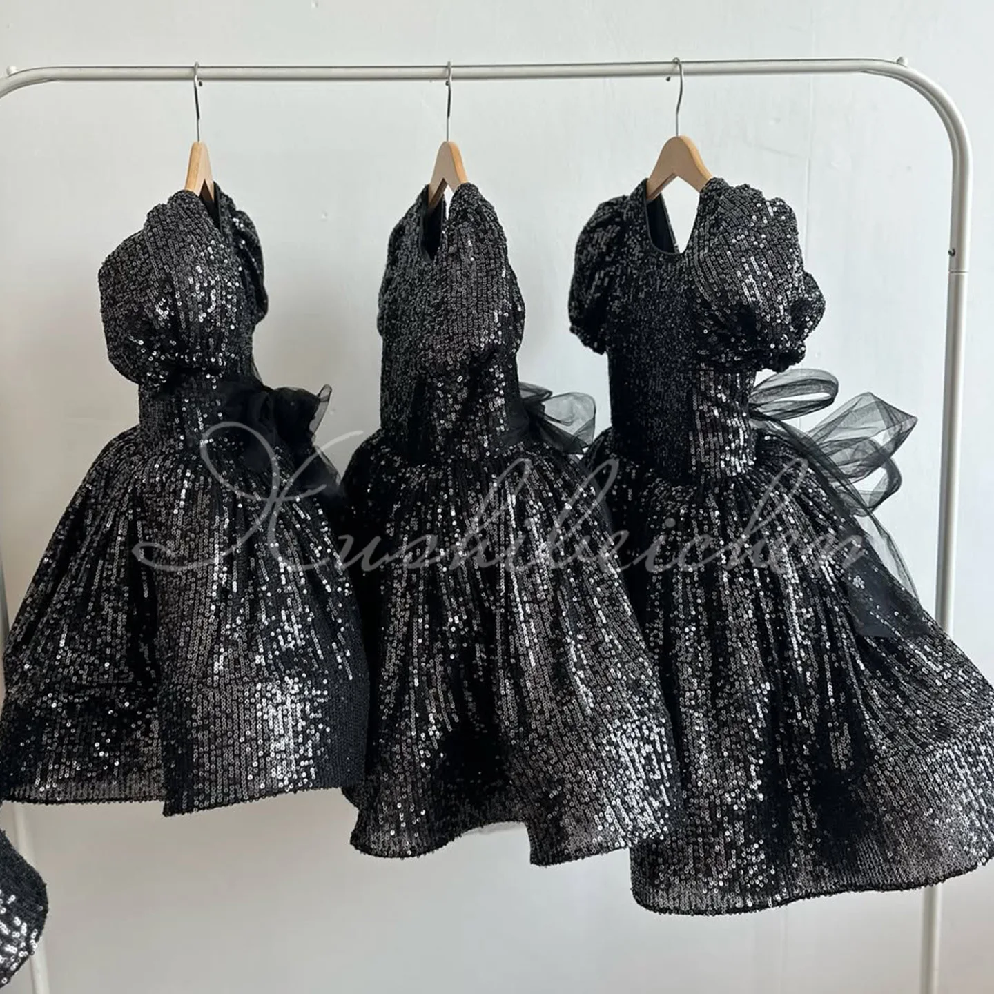 Toddler Girls Sparkle Butterfly Dress Mesh Sleeve Birthday Formal Wedding Pageant Party Tulle Tutu Dresses