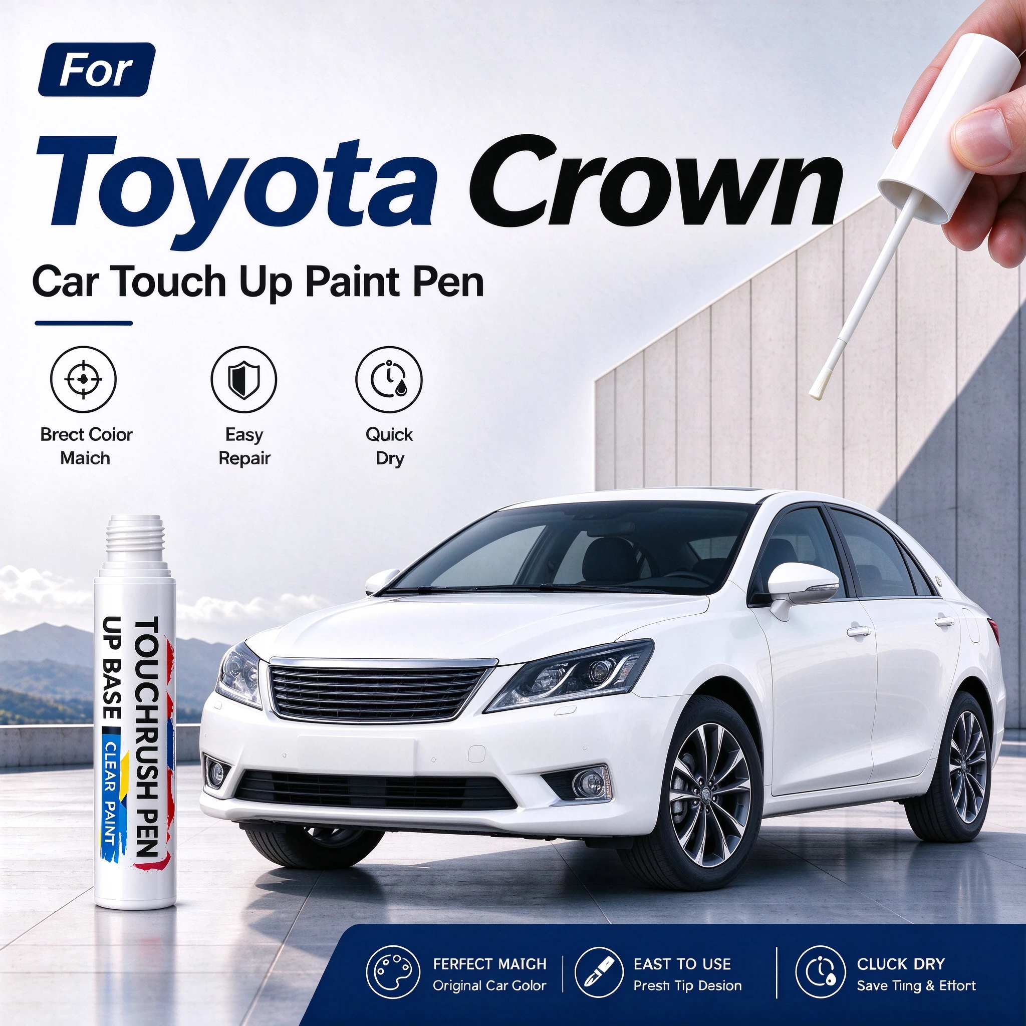 Car Scratch Remover Paint Pen Touch Up Marker for Auto Body Repair Door Bumper Fender Accessories For Toyota Crown White Black
