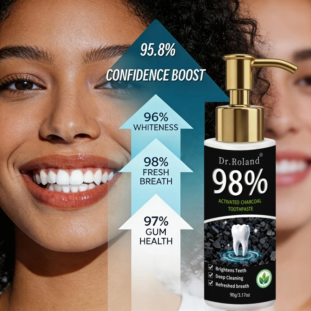 Charcoal Whitening Toothpaste Deep Cleaning Coffee Tea Stain Removal Hydroxyapatite Sensitive Teeth Fresh Breath