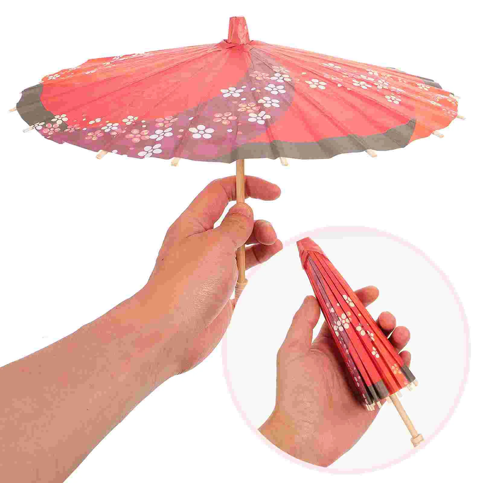 Toy Asian Paper Umbrella Plant Classical Napkin Shade for Potted Plants Oil Miss