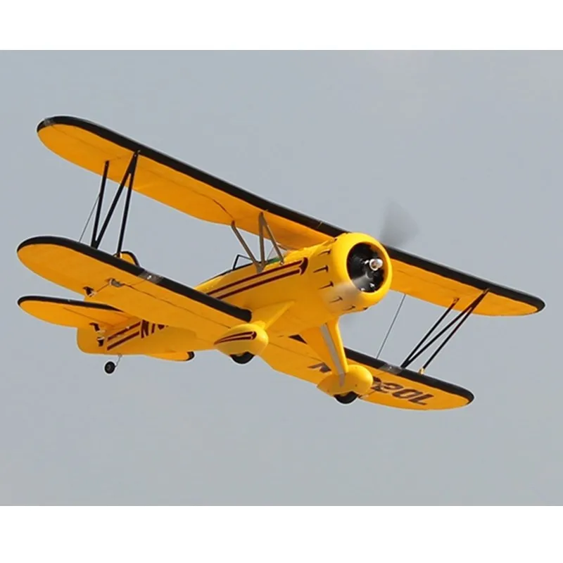 Dynam Waco Yellow EPO 1270mm Wingspan Biplane Remote Control, Mode 2 RC Plane aircraft