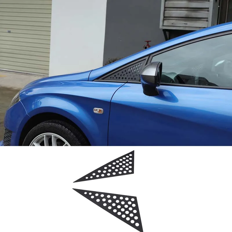 Aluminum Alloy Front Window A Pillar Triangle Panel Trim Stickers For SEAT Leon León Mk2 1P 2008-2012 Car Exterior Accessories