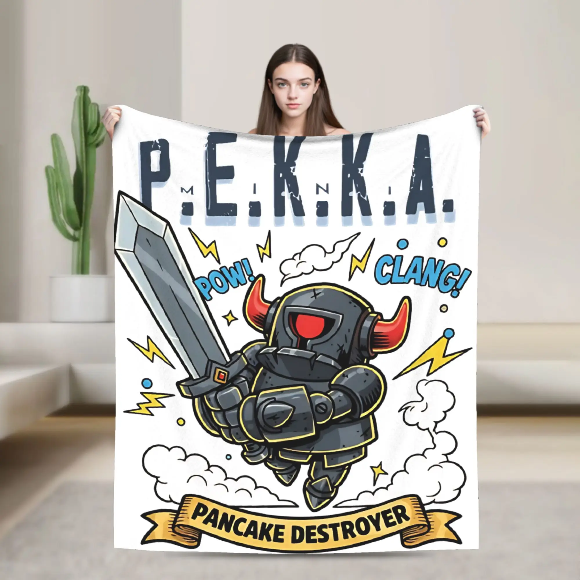 بطانية من الفلانيل ذات طابع لعبة Clash Royale، ناعمة ومريحة ودافئة، متوفرة لجميع المواسم