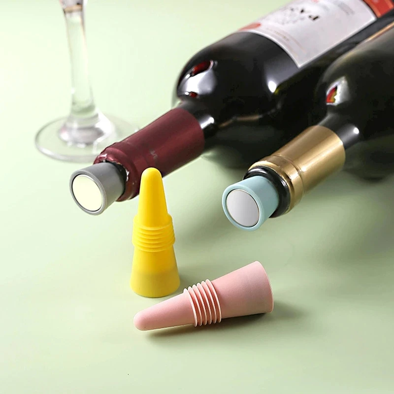 Silicone Wine Bottle Stopper Whiskey Accessories Leak Proof Beer Champagne Glass Bottle Cap Wine Sealed Cork Lid