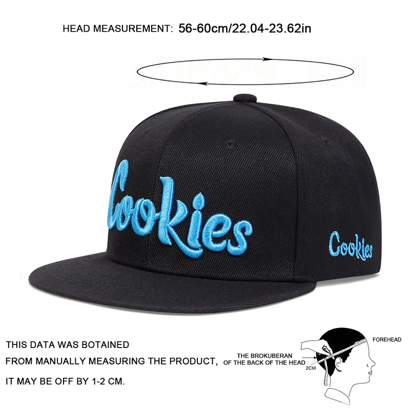 Unisex Cookies Embroidery Hip-hop Czapki Wiosna Jesień Outdoor Regulowane Casual Czapki z daszkiem Czapka z filtrem przeciwsłonecznym