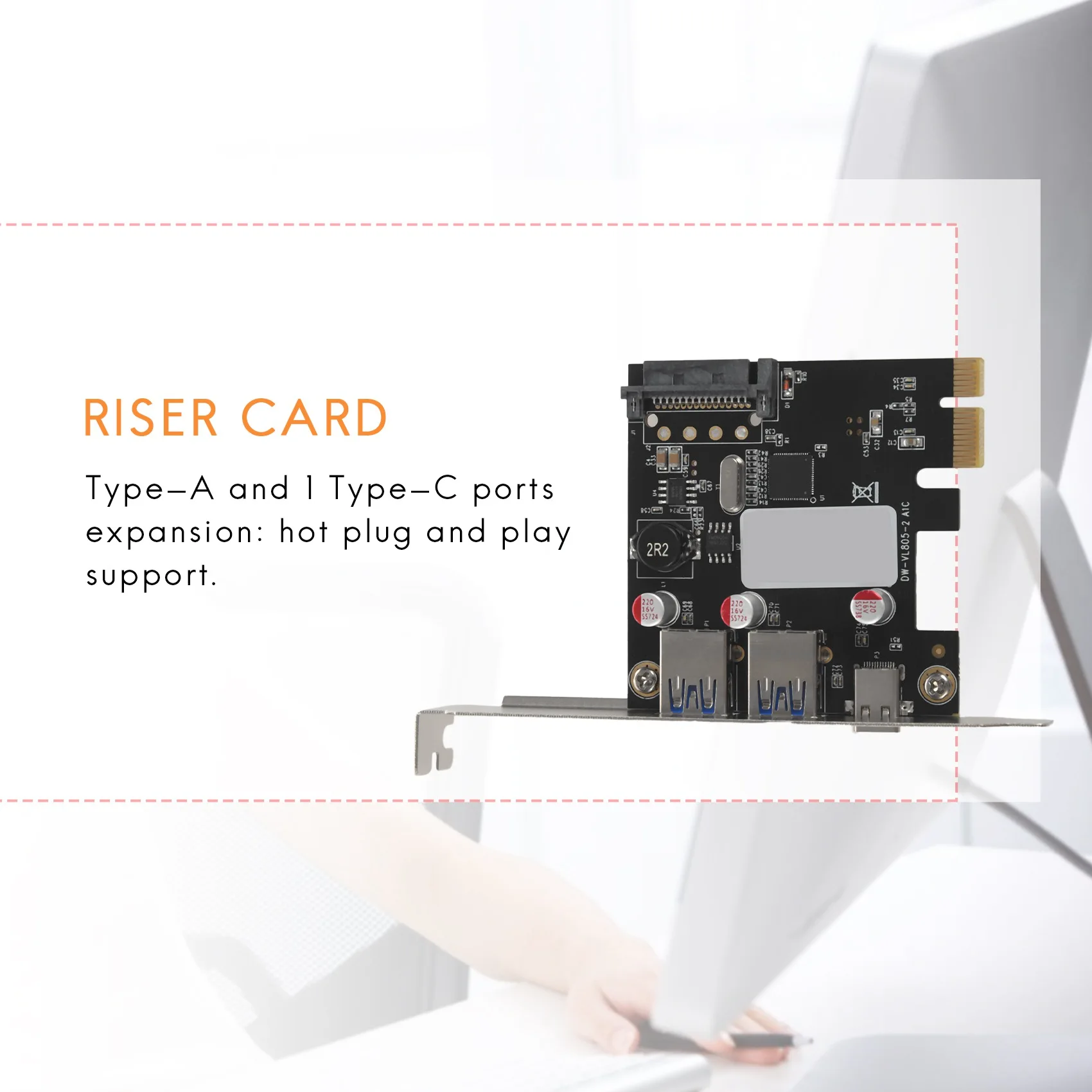 AEE7-Usb 3.1 نوع C Pcie بطاقة التوسعة Pci-E إلى 1 نوع C و 2 نوع A 3.0 Usb محول Pci Express تحكم Hub للكمبيوتر المكتبي