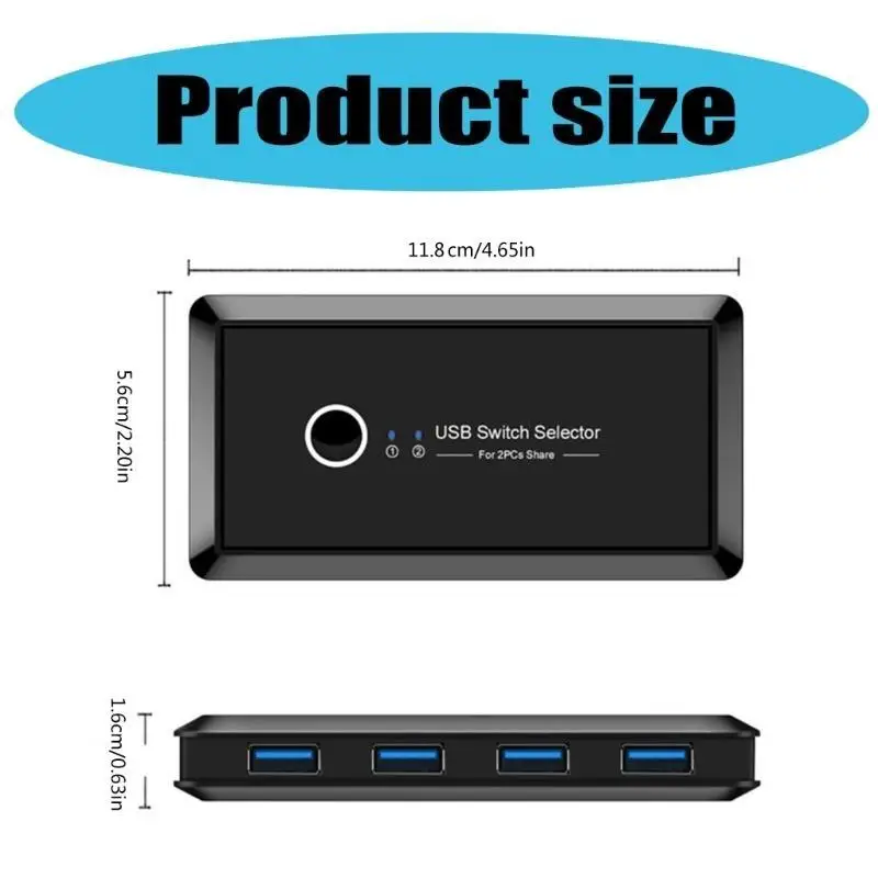 Y1UB USB Switcher Selector 2 Computers Sharing 4 USB Devices Switcher Hub Adapter