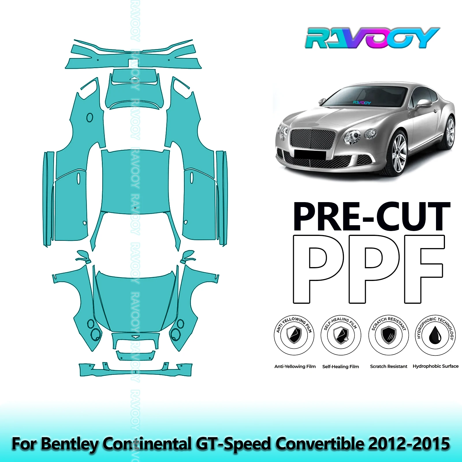 

Full Vehicle Clear Bra Precut PPF Paint Protection Film For Bentley Continental GT-Speed Convertible 2012-2015