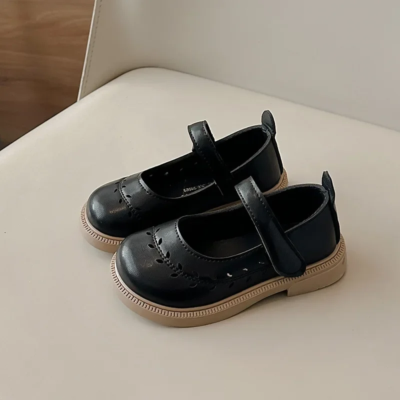 Кожаная обувь для девочек, новые весенне-осенние дышащие туфли принцессы Мэри Джейн для девочек, черные танцевальные туфли для выступлений