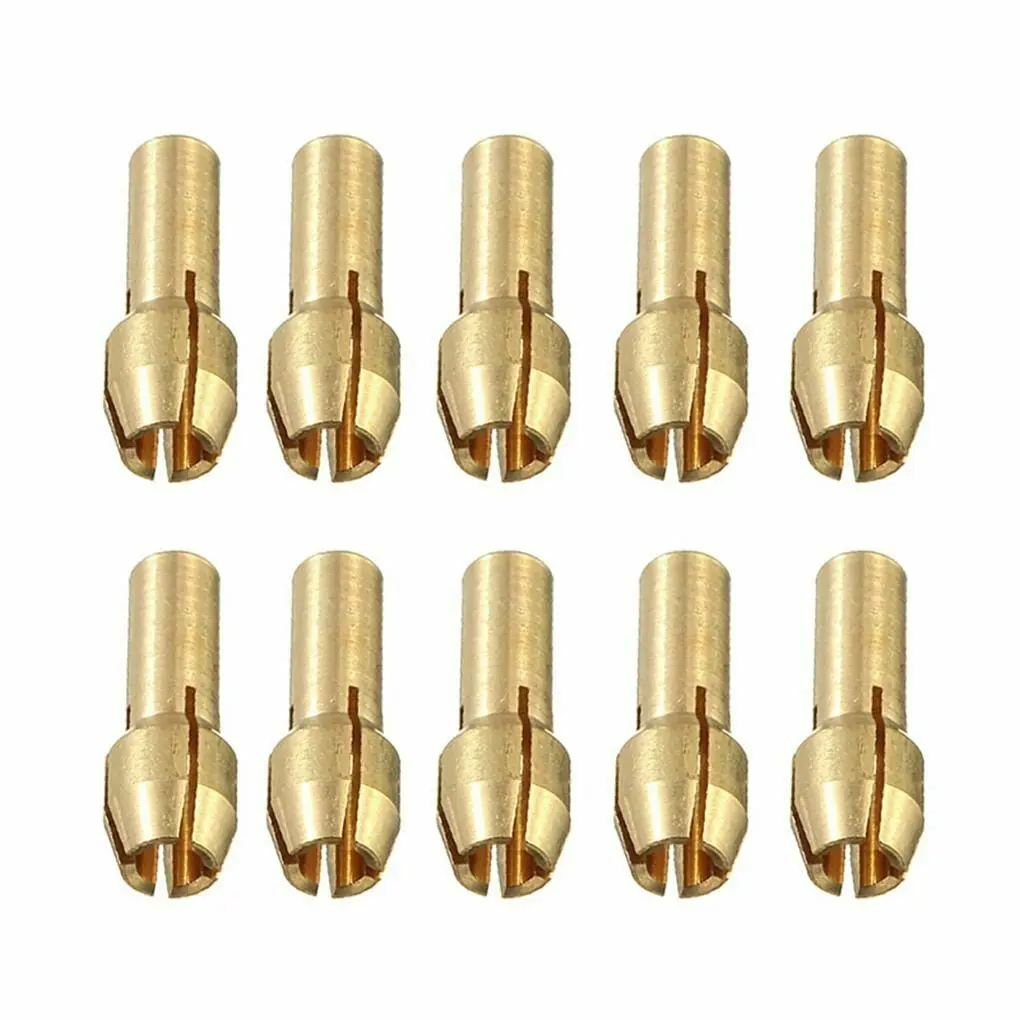 11PCS/Set Brass Drill Chucks Collet Bits 0.5-3.2mm 4.8mm Shank Screw Nut Replacement For Dremel Rotary Tool