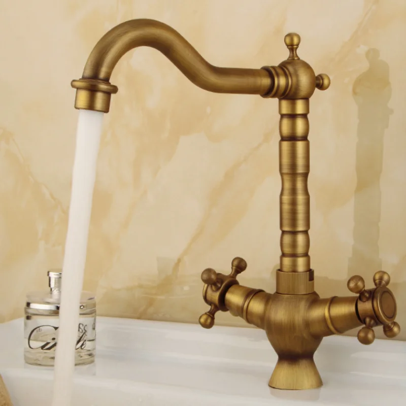 

Antique Bathroom Faucet Brass Black Bathroom Basin Faucet Cold Hot Gold Wash Faucet Mixer Sink Tap Deck Mounted Black Tap