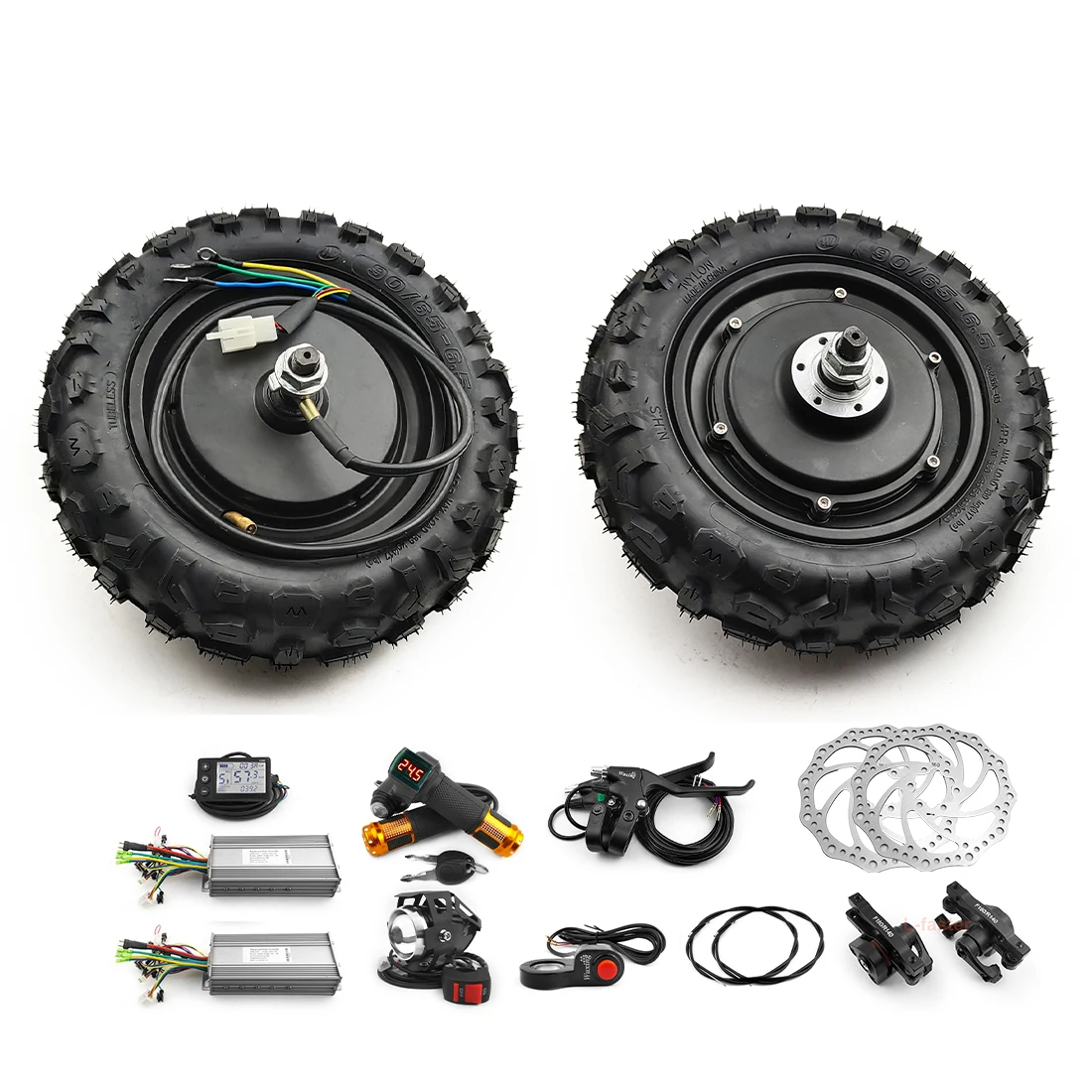 

L-faster DIY Dual Drive 11 Inch 48V 1000W Brushless Electric Scooter Hub Motor Conversion Kit With Disc Brake