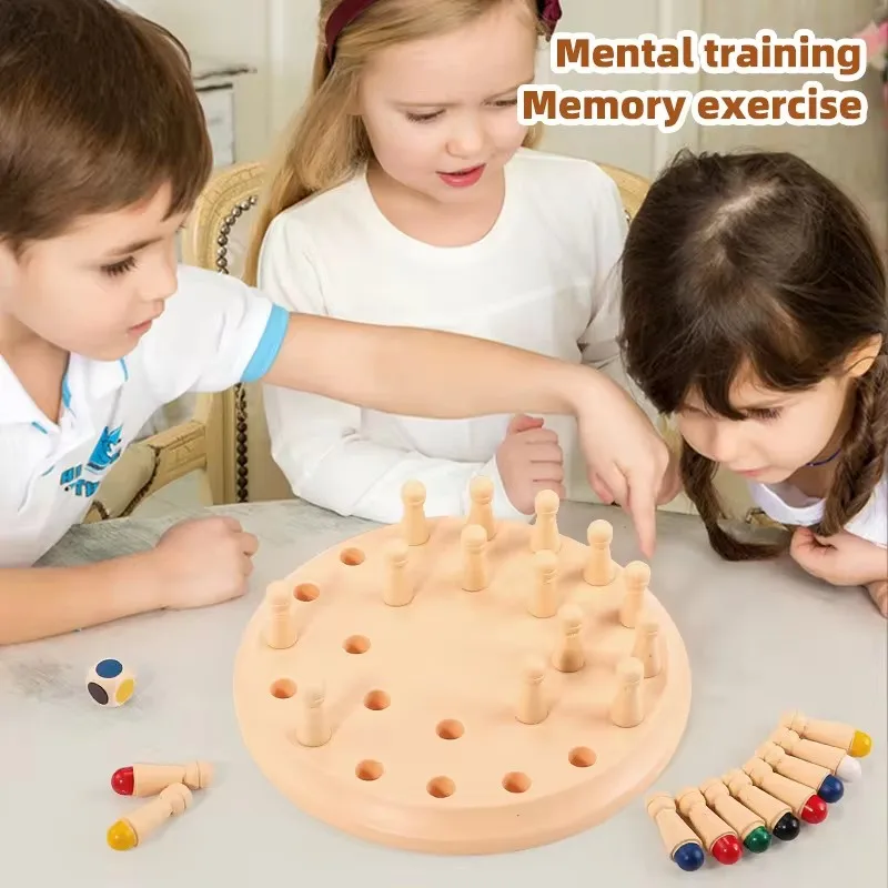 NEW Memory Match Stick Chess Color Game Board Puzzles Montessori Educational Toy Cognitive Ability Learning Toys For Children