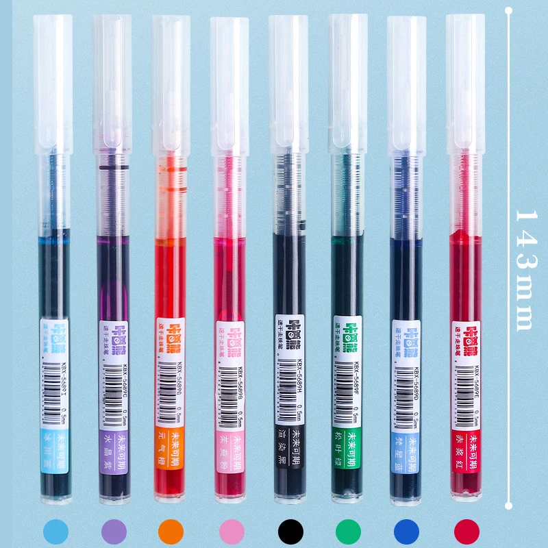 60pcs Gel Pens Set 0.5mm Roller Pen Ink Straight Liquid Roller Ball Pens Font School office Stationery Wholesale